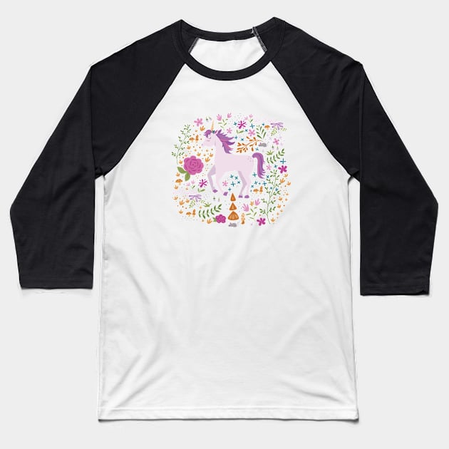 Be A Magical Unicorn Baseball T-Shirt by latheandquill